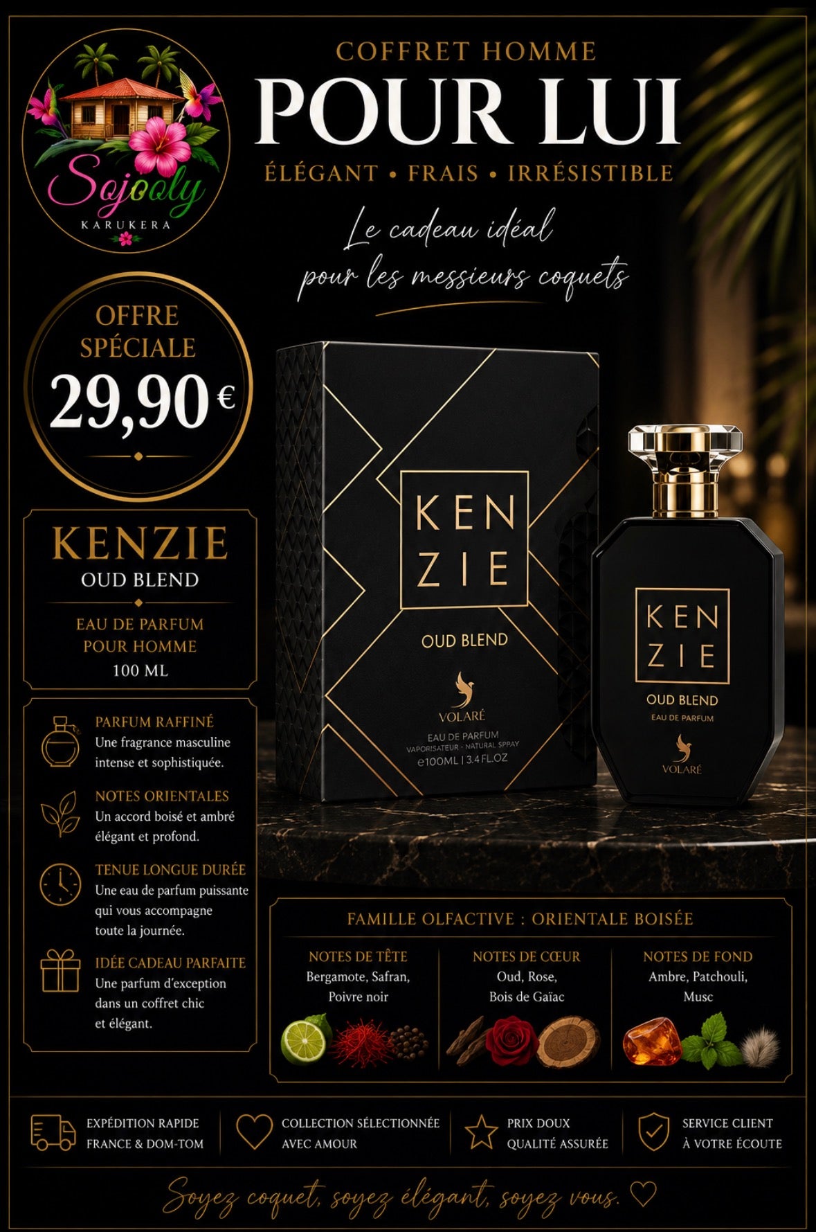 ✨ KENZIE OUD BLEND – Eau de Parfum Homme 100 ml ✨